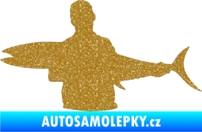 Samolepka Rybář 006 levá Ultra Metalic zlatá