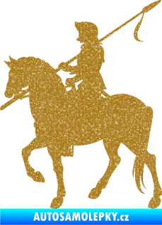 Samolepka Rytíř na koni levá Ultra Metalic zlatá