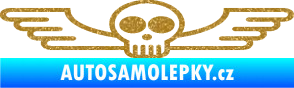 Samolepka Samolepka na zadní sklo 001 lebka s křídly Ultra Metalic zlatá