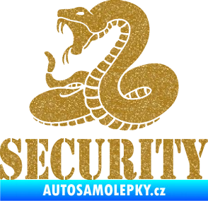 Samolepka Security hlídáno - levá had Ultra Metalic zlatá