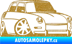 Samolepka Škoda 1000 karikatura pravá Ultra Metalic zlatá