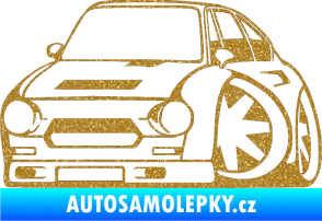 Samolepka Škoda 110r karikatura levá Ultra Metalic zlatá