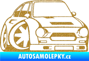 Samolepka Škoda 110r karikatura pravá Ultra Metalic zlatá