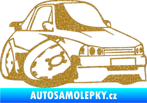 Samolepka Škoda 120 karikatura pravá Ultra Metalic zlatá