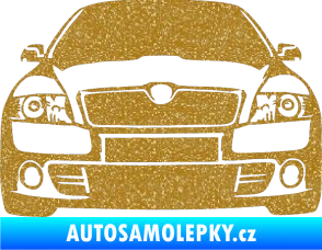 Samolepka Škoda Octavia 2 karikatura  Ultra Metalic zlatá