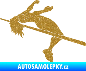 Samolepka Skok do výšky 001 levá atletika Ultra Metalic zlatá