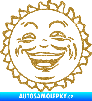 Samolepka Slunce usměvavá tvář Ultra Metalic zlatá