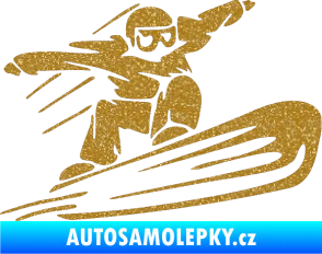 Samolepka Snowboard 014 pravá Ultra Metalic zlatá