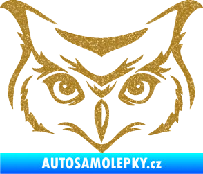 Samolepka Sova 002 hlava Ultra Metalic zlatá