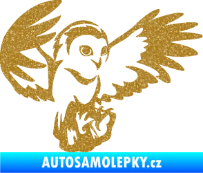 Samolepka Sova 006 pravá Ultra Metalic zlatá