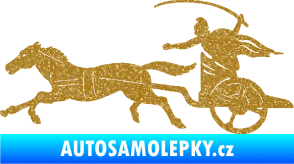 Samolepka Sparťanský bojovník 001 levá bojový vůz s koněm Ultra Metalic zlatá