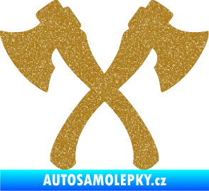 Samolepka Spojené sekery Ultra Metalic zlatá