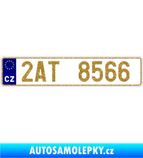 Samolepka SPZ s EU neodrazkový podklad Ultra Metalic zlatá