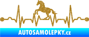 Samolepka Srdeční tep 010 levá  koník Ultra Metalic zlatá