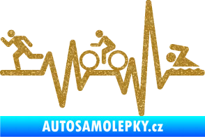 Samolepka Srdeční tep 012 levá triatlon Ultra Metalic zlatá
