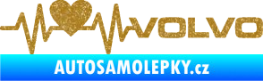 Samolepka Srdeční tep 021 pravá volvo srdcem Ultra Metalic zlatá