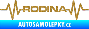 Samolepka Srdeční tep 032 rodina Ultra Metalic zlatá