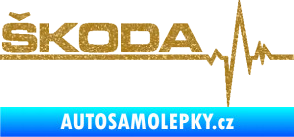 Samolepka Srdeční tep 034 levá Škoda Ultra Metalic zlatá
