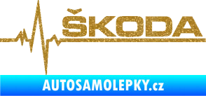 Samolepka Srdeční tep 034 pravá Škoda Ultra Metalic zlatá