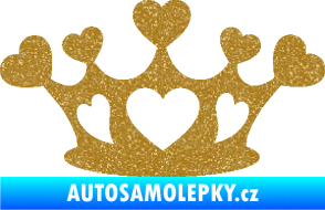 Samolepka Srdíčka korunka Ultra Metalic zlatá