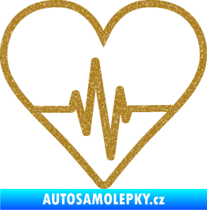 Samolepka Srdíčko 017 ekg křivka Ultra Metalic zlatá
