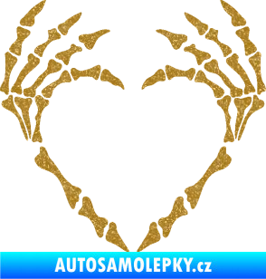 Samolepka Srdíčko z kostí Ultra Metalic zlatá