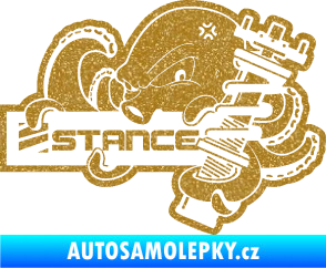 Samolepka Stance nápis s chobotnicí Ultra Metalic zlatá