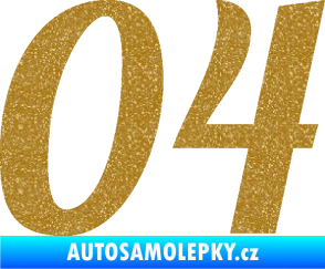 Samolepka Startovní číslo 04 typ 3 Ultra Metalic zlatá