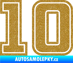 Samolepka Startovní číslo 10 typ 5 Ultra Metalic zlatá