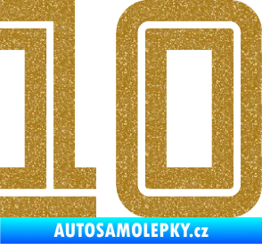 Samolepka Startovní číslo 10 typ 7 Ultra Metalic zlatá
