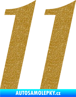 Samolepka Startovní číslo 11 typ 3   Ultra Metalic zlatá