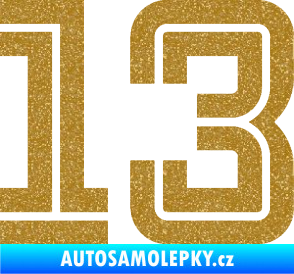Samolepka Startovní číslo 13 typ 7 Ultra Metalic zlatá