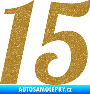 Samolepka Startovní číslo 15 typ 3      Ultra Metalic zlatá