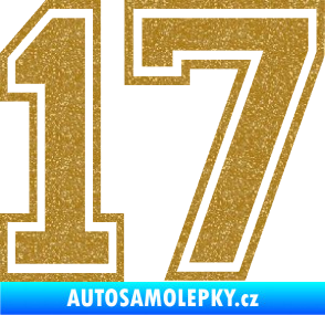 Samolepka Startovní číslo 17 typ 4 Ultra Metalic zlatá