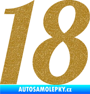 Samolepka Startovní číslo 18 typ 3         Ultra Metalic zlatá