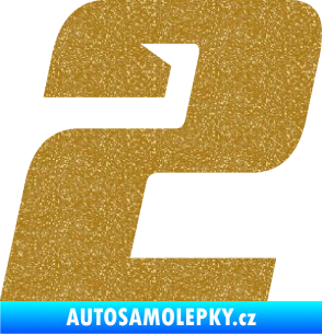 Samolepka Startovní číslo 2 typ 6 Ultra Metalic zlatá