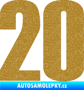 Samolepka Startovní číslo 20 typ 2       Ultra Metalic zlatá