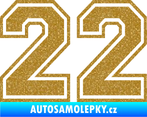 Samolepka Startovní číslo 22 typ 4 Ultra Metalic zlatá