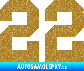Samolepka Startovní číslo 22 Ultra Metalic zlatá