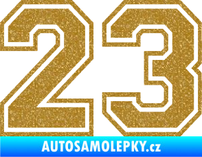 Samolepka Startovní číslo 23 typ 4 Ultra Metalic zlatá