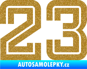 Samolepka Startovní číslo 23 typ 7 Ultra Metalic zlatá