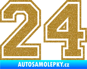Samolepka Startovní číslo 24 typ 4 Ultra Metalic zlatá
