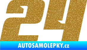 Samolepka Startovní číslo 24 typ 6 Ultra Metalic zlatá
