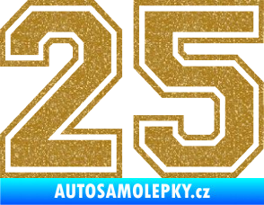 Samolepka Startovní číslo 25 typ 4 Ultra Metalic zlatá