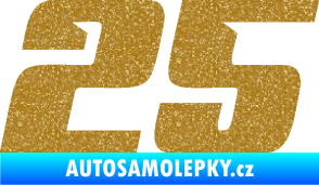 Samolepka Startovní číslo 25 typ 6 Ultra Metalic zlatá
