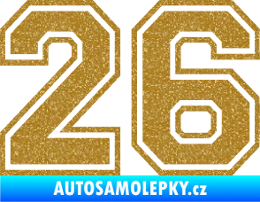 Samolepka Startovní číslo 26 typ 4 Ultra Metalic zlatá