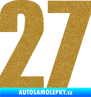 Samolepka Startovní číslo 27 typ 2     Ultra Metalic zlatá