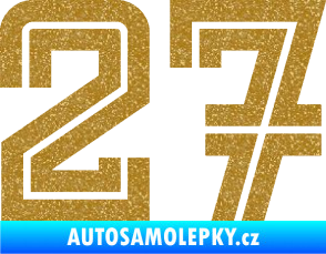 Samolepka Startovní číslo 27 typ 7 Ultra Metalic zlatá