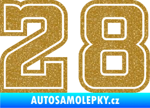 Samolepka Startovní číslo 28 typ 5 Ultra Metalic zlatá