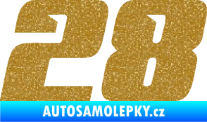 Samolepka Startovní číslo 28 typ 6 Ultra Metalic zlatá